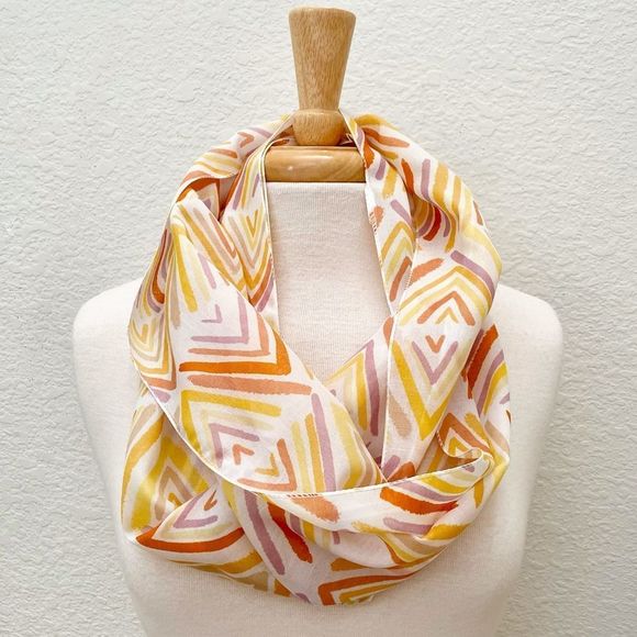 Infinity Scarf. Lightweight. Tribal Ethnic Harlequin. Citrus Pastel. NWT. - Picture 1 of 4